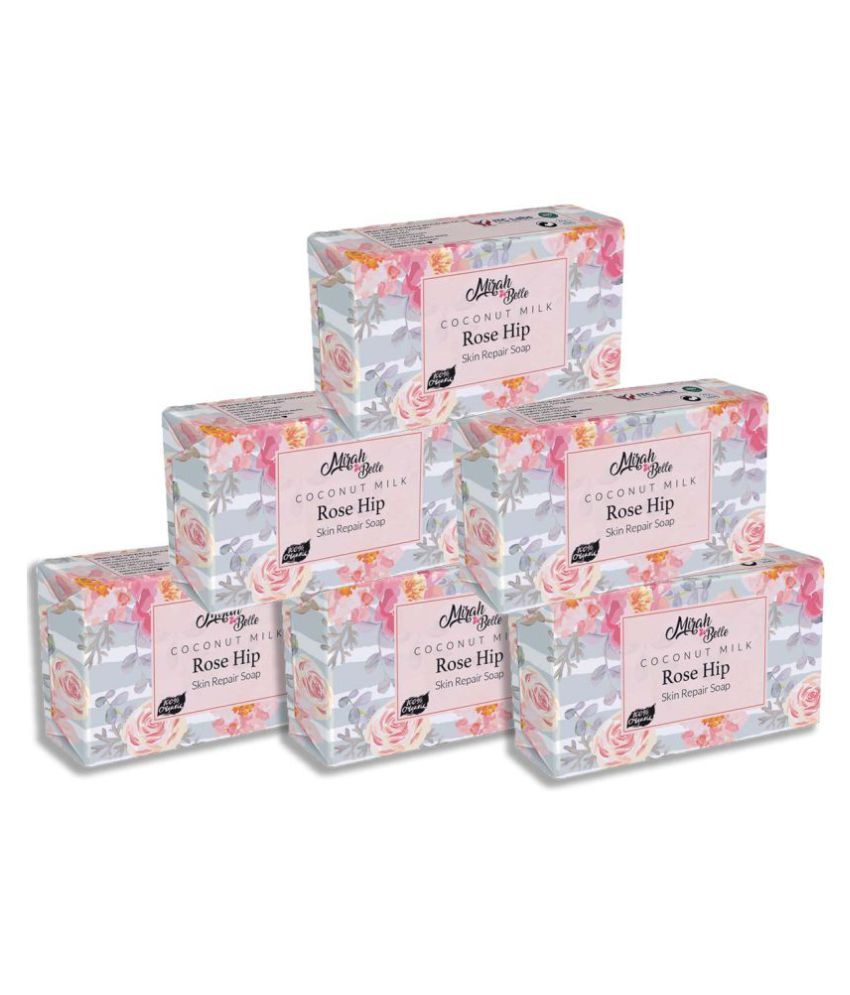     			Mirah Belle Organic Coconut Milk, Rosehip Skin Repair Soap 125 g Pack of 6