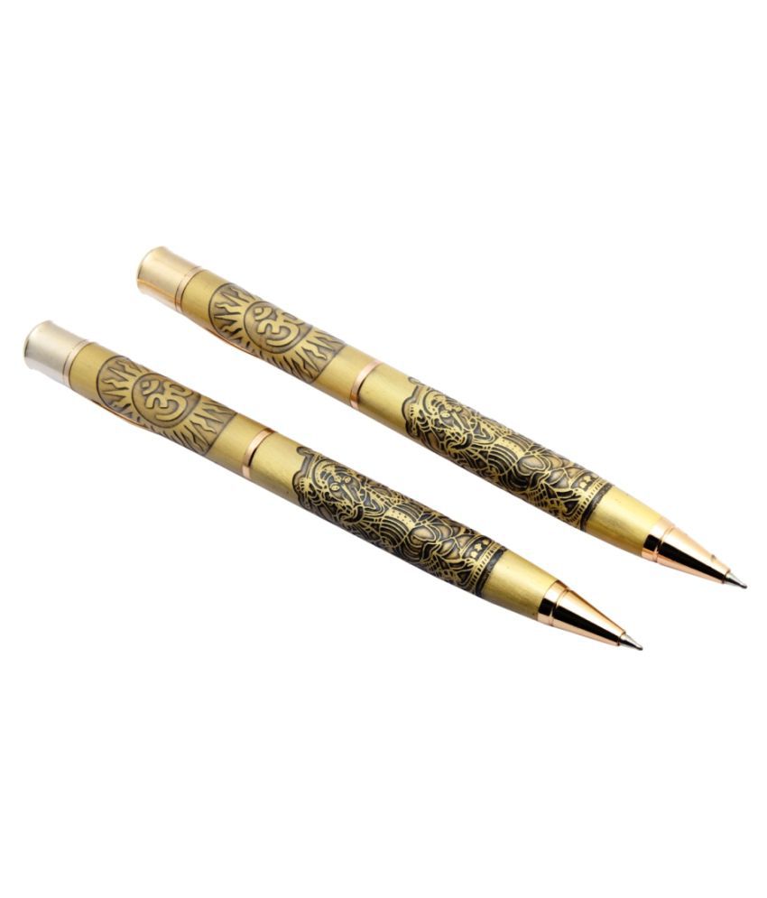     			Set Of 2 Legendary Lord Dancing Ganesh Special Edition Ball Point Pen Crystal Diamond On Cap