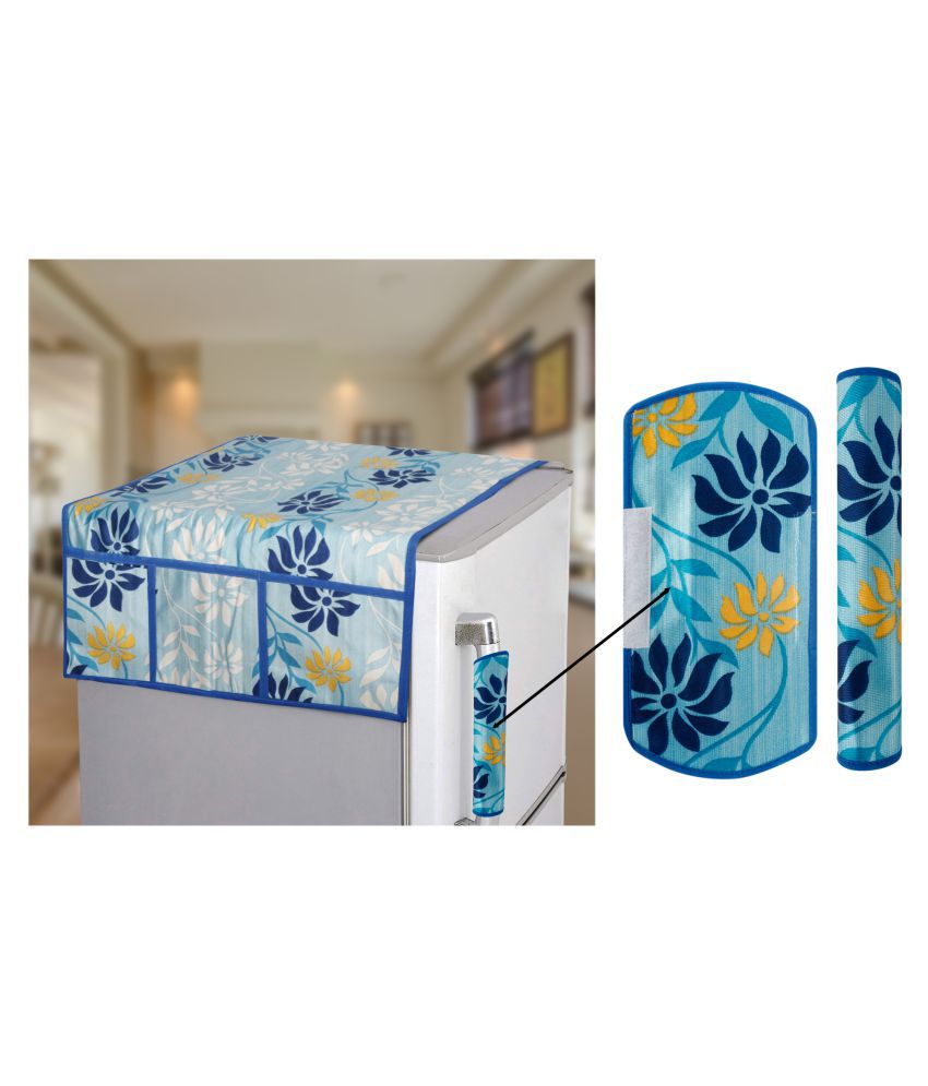     			E-Retailer Set of 3 Polyester Blue Fridge Top Cover