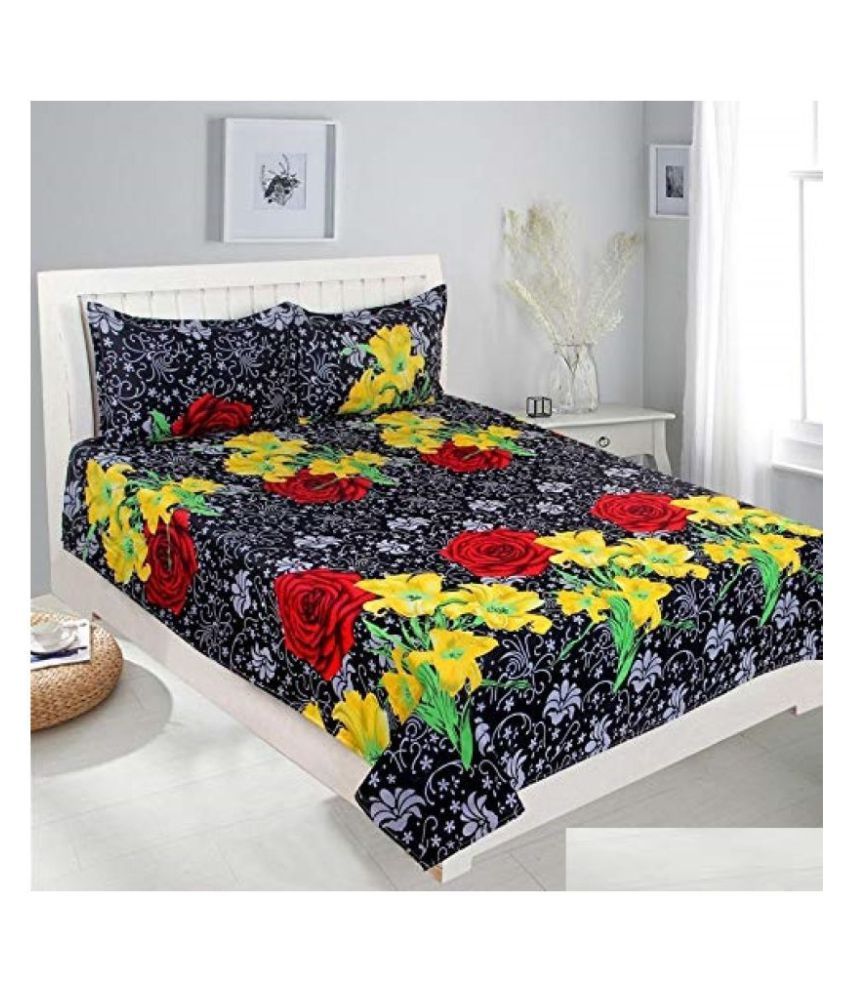 KS21 Homes Poly Cotton 4 Double Bedsheets with 8 Pillow Covers ( 228 cm