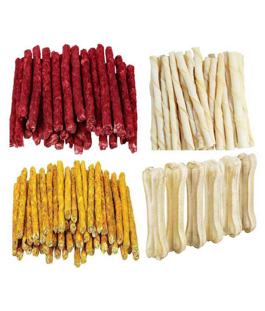     			Smart Doggie Combo Of Chicken Munchies 500 g , Mutton Munchies 500 g , White Stick 500 g and 4 inch Bone 500 g For Your Pet Dogs