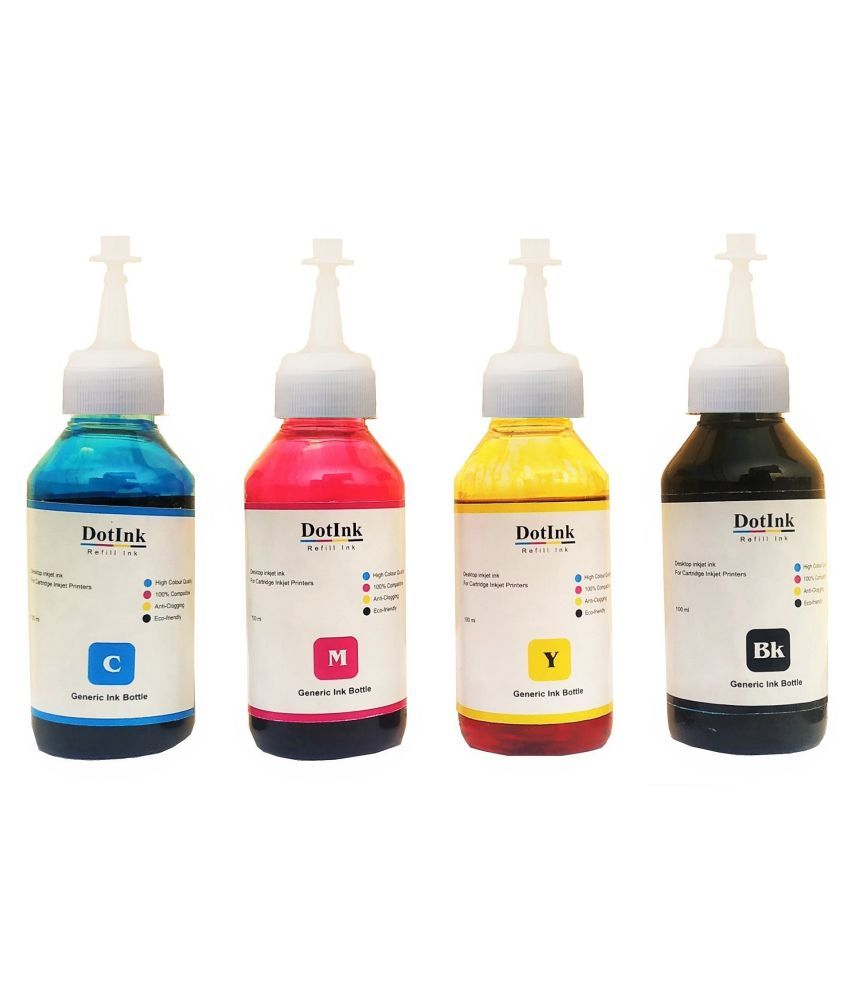 Dotink Refill Epson T664 Multicolor Pack Of 4 Ink Bottle For Compatible L1300 L110 L130 L210 8836