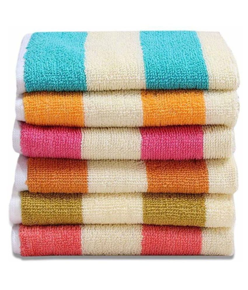 Dream Decor Set of 6 Hand Towel Multi Terry 32x52