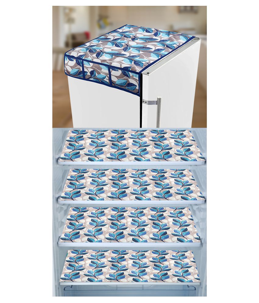     			E-Retailer Set of 5 PVC Blue Fridge Top Cover