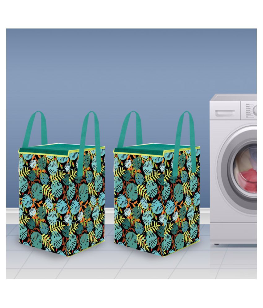     			PrettyKrafts Laundry Basket for Clothes with lid & Handles Large (70 LTR) - Pack of 2