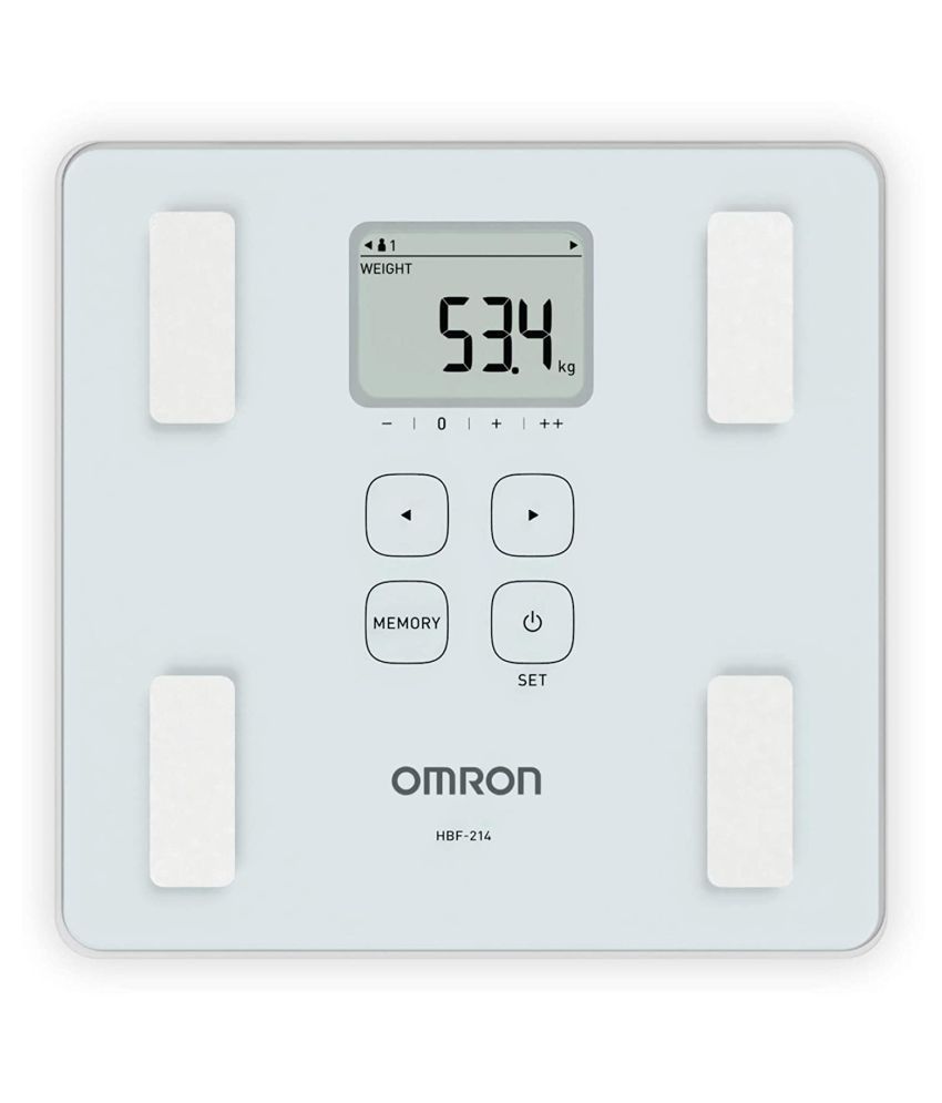     			Omron HBF 214 Digital Full Body Composition Monitor with 4 User & Guest Mode Feature to Monitor BMI, Body Age, Vesceral Fat Level, Body Fat & Skeletal Muscle Percentage (White)