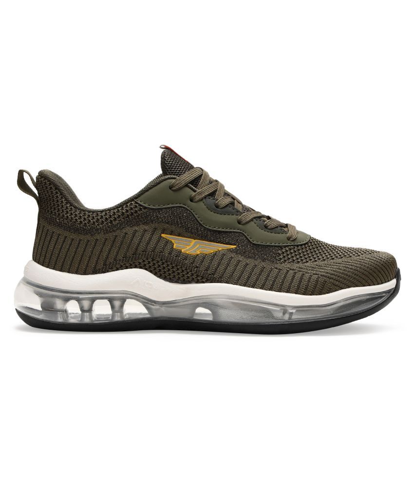 red tape men olive green mesh walking shoes