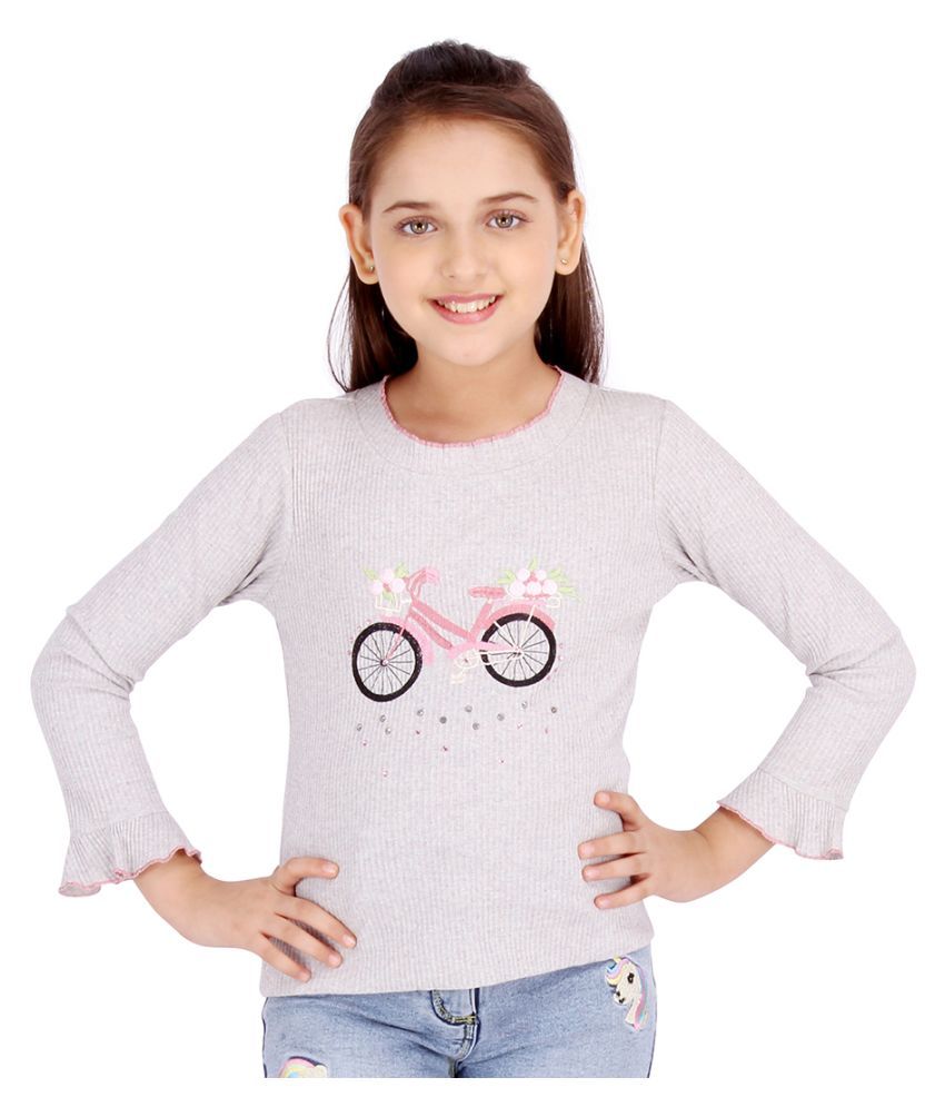     			Cutecumber Pack of 1 Girls Polyester Tops ( Gray )