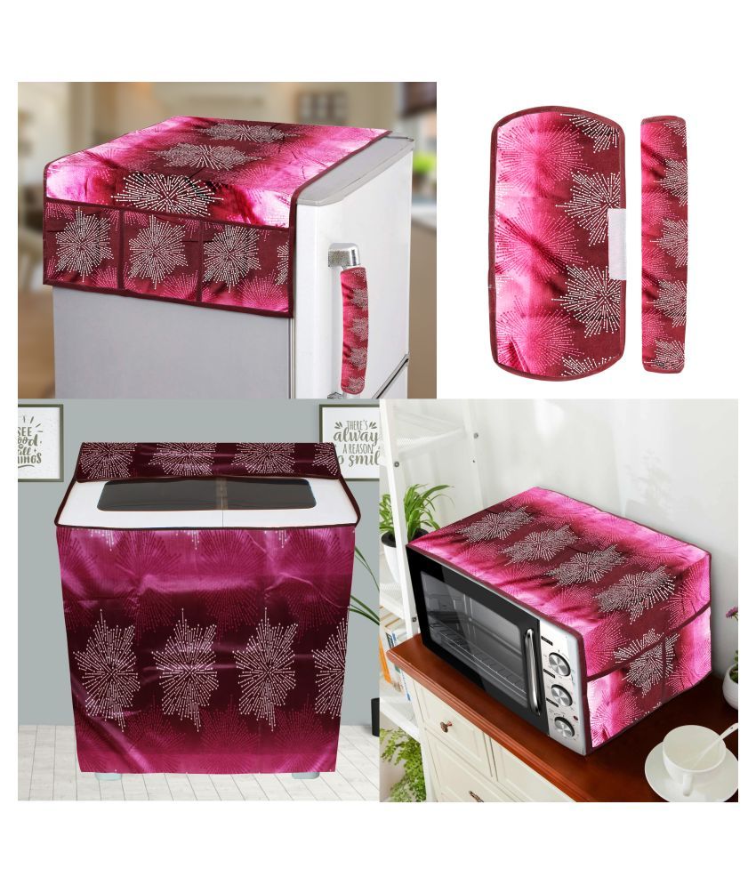     			E-Retailer Set of 5 Polyester Pink Fridge Top Cover