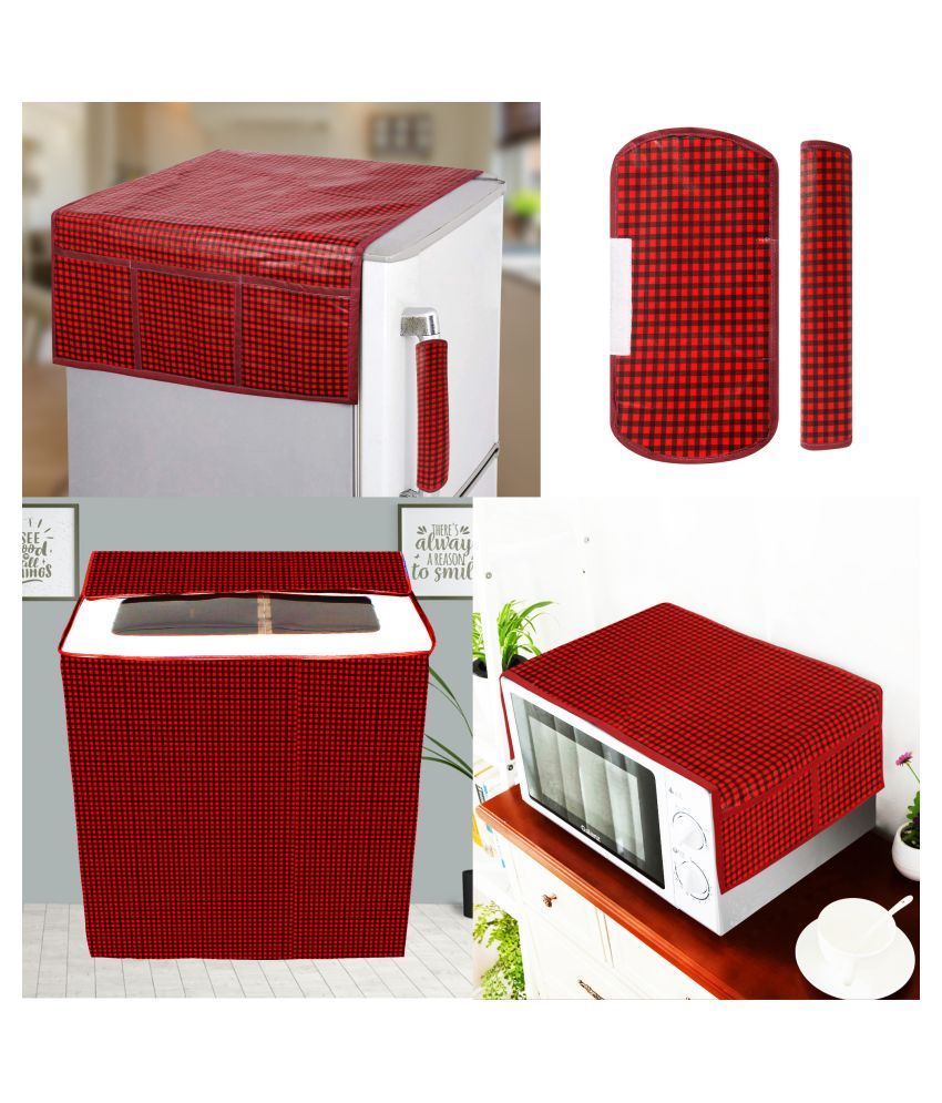     			E-Retailer Set of 5 PVC Red Fridge Top Cover