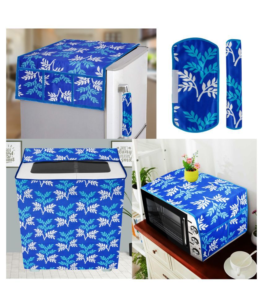     			E-Retailer Set of 5 Polyester Blue Fridge Top Cover