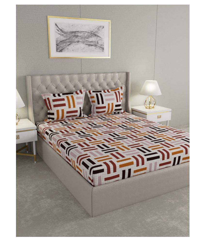 Raymond Home Cotton Double Bedsheet with 2 Pillow Covers ( 220 cm x 240