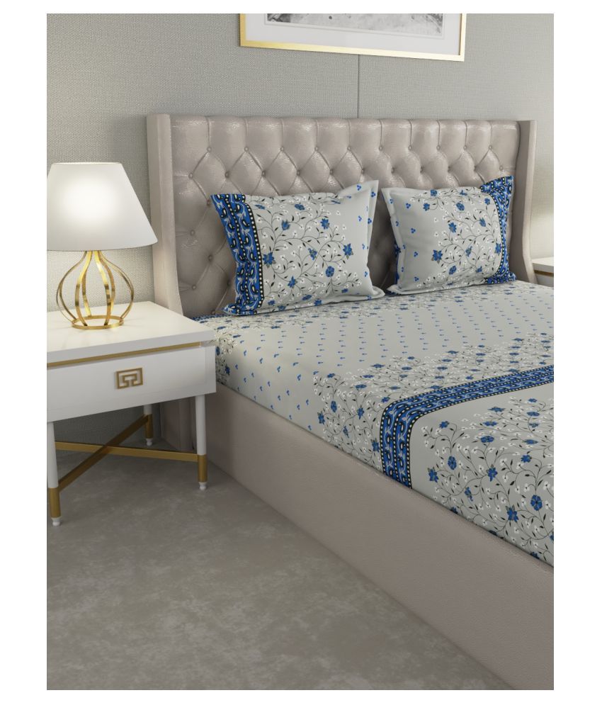Raymond Home Cotton Double Bedsheet with 2 Pillow Covers ( 274 cm x 274