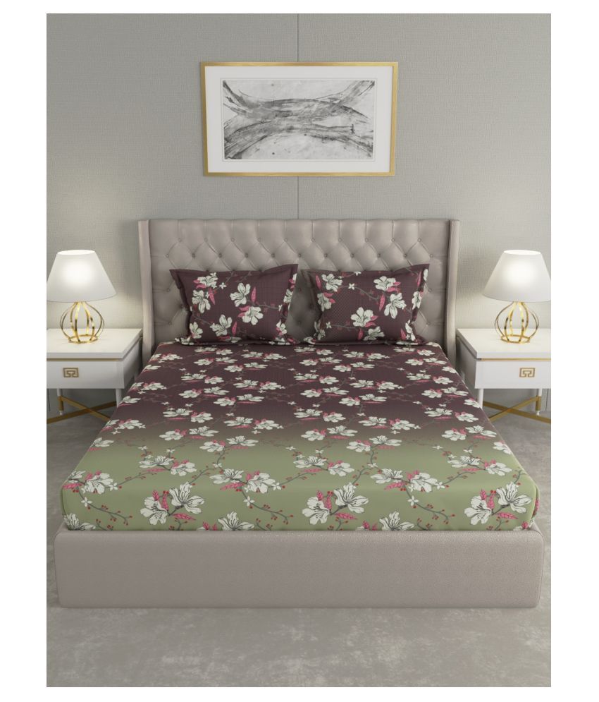 Raymond Home Cotton Double Bedsheet with 2 Pillow Covers ( 274 cm x 274