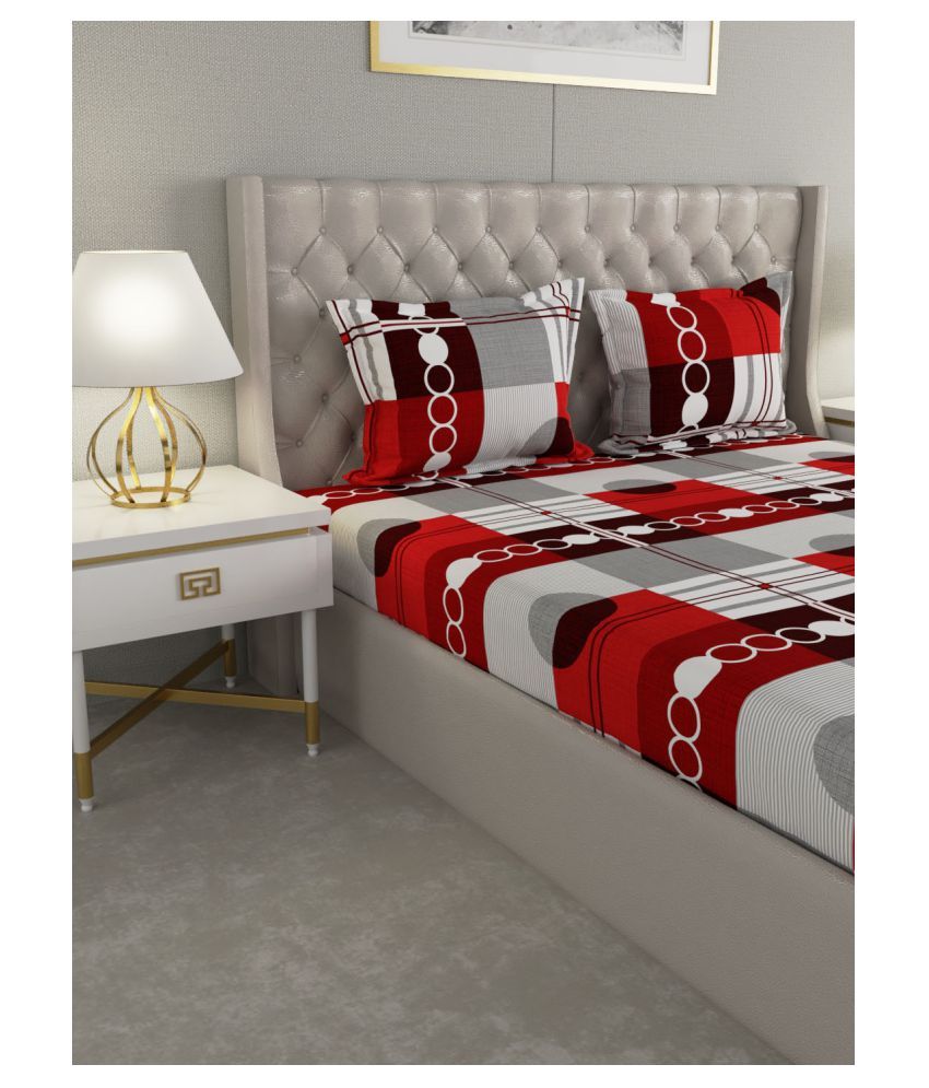 Raymond Home Cotton Double Bedsheet with 2 Pillow Covers ( 220 cm x 240