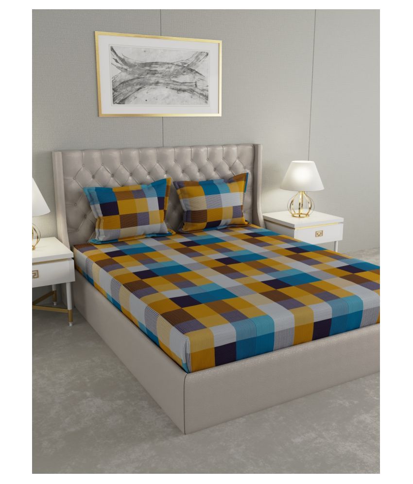 Raymond Home Cotton Double Bedsheet with 2 Pillow Covers ( 220 cm x 240