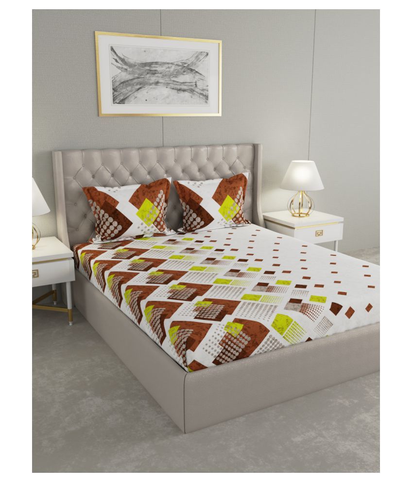 Raymond Home Cotton Double Bedsheet with 2 Pillow Covers ( 229 cm x 254