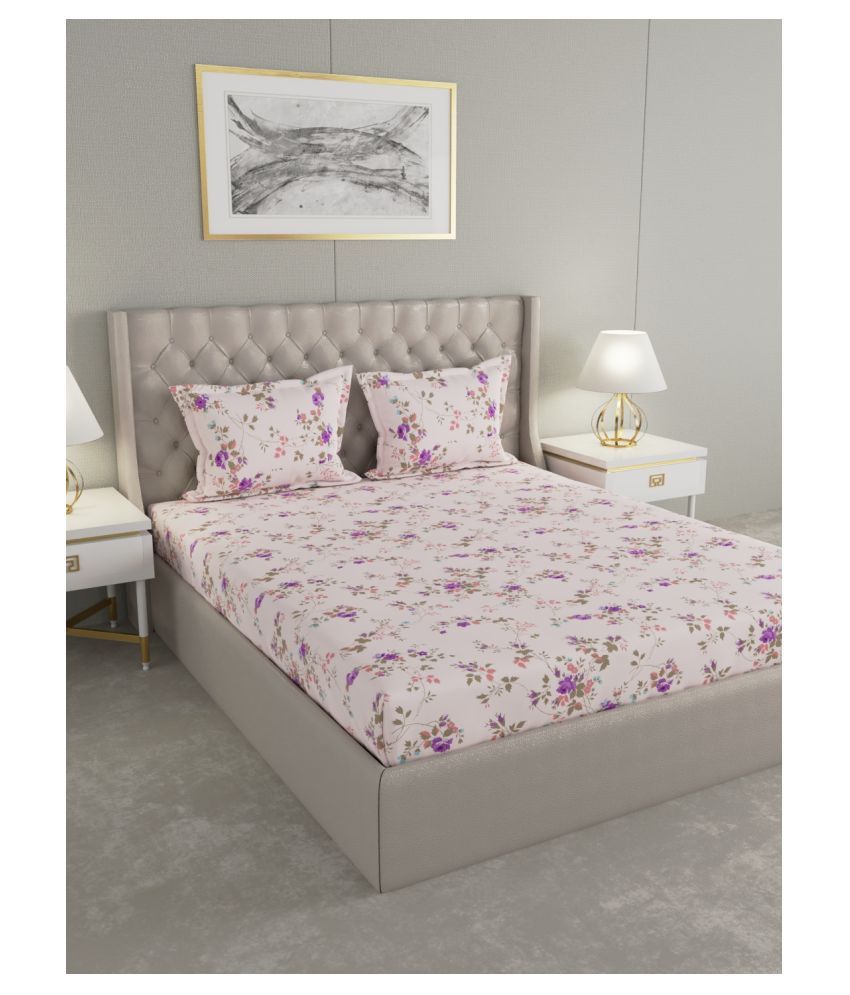 Raymond Home Cotton Double Bedsheet with 2 Pillow Covers ( 220 cm x 240