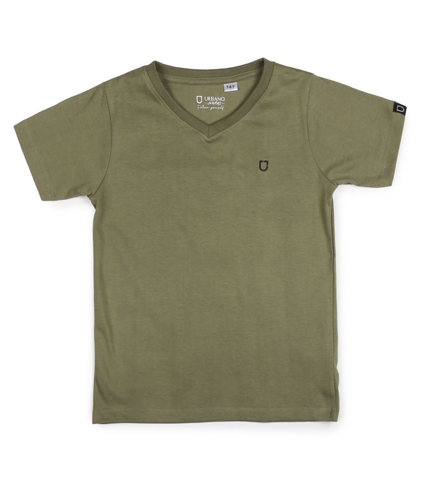     			Urbano Juniors Pack of 1 Boys Cotton T-Shirt ( Olive Green )