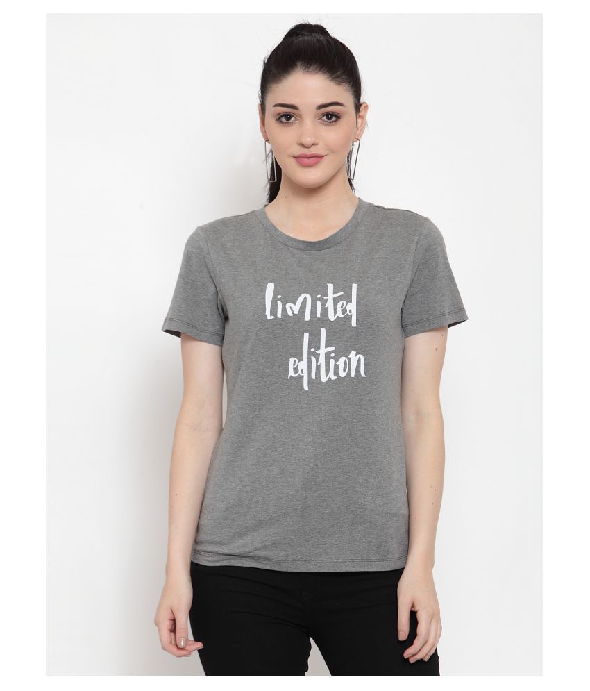     			DOOR74 Cotton Grey T-Shirts