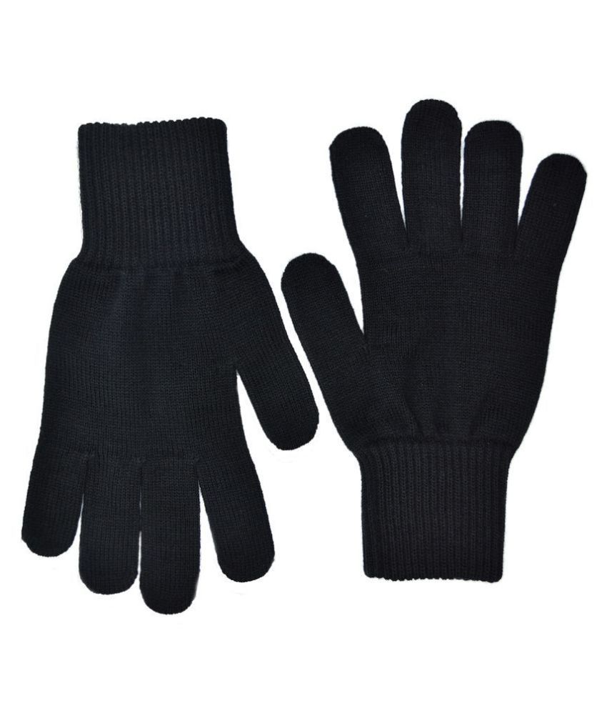 Model Women 100% Acrylic Wool Winter Wear Gloves Black: Buy Online at Low  Price in India - Snapdeal