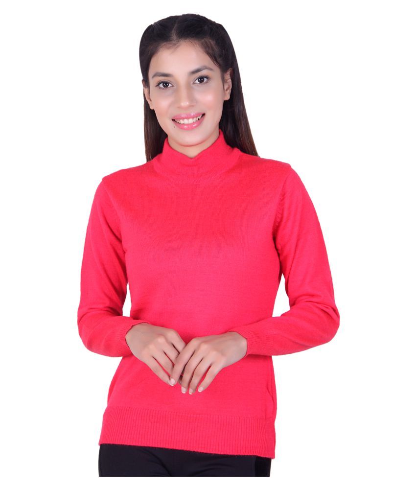 Ogarti Pink High Neck Sweater Single Buy Ogarti Pink High Neck Sweater Single Online At Best Prices In India On Snapdeal