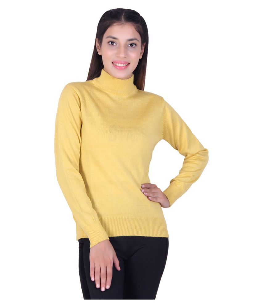 Ogarti Yellow High Neck Sweater Single Buy Ogarti Yellow High Neck Sweater Single Online At Best Prices In India On Snapdeal