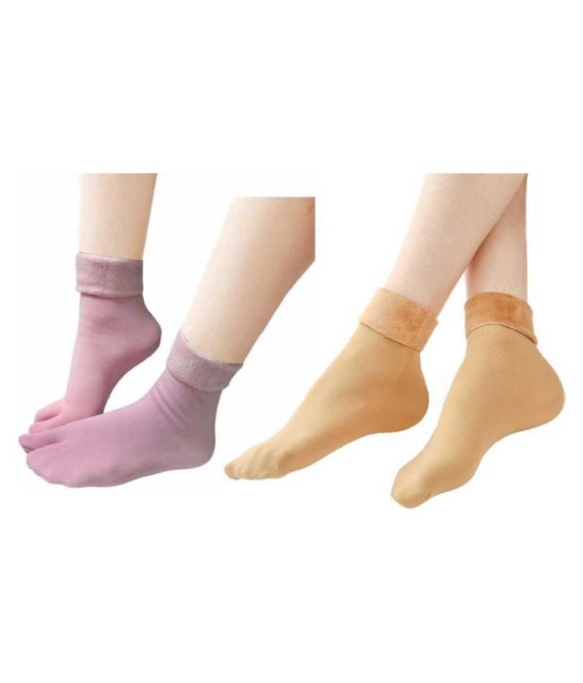     			TOTAL HEALTH - Multicolor Velvet Women's Ankle Length Socks ( Pack of 2 )