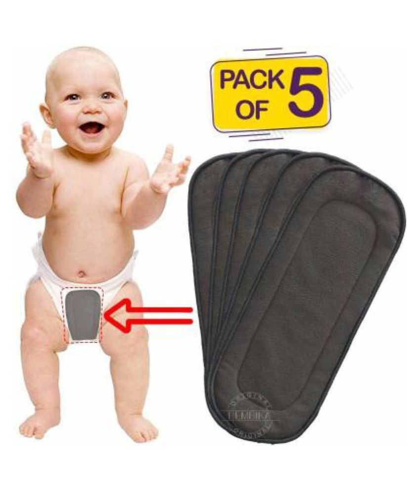 Little Fingers Pack of 5 Wetfree Reusable Washable Cotton Diaper Nappy
