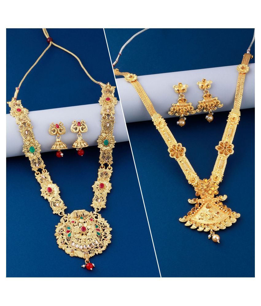 SHREENATHJI JEWELLERS Alloy Golden Contemporary Traditional Gold Plated ...