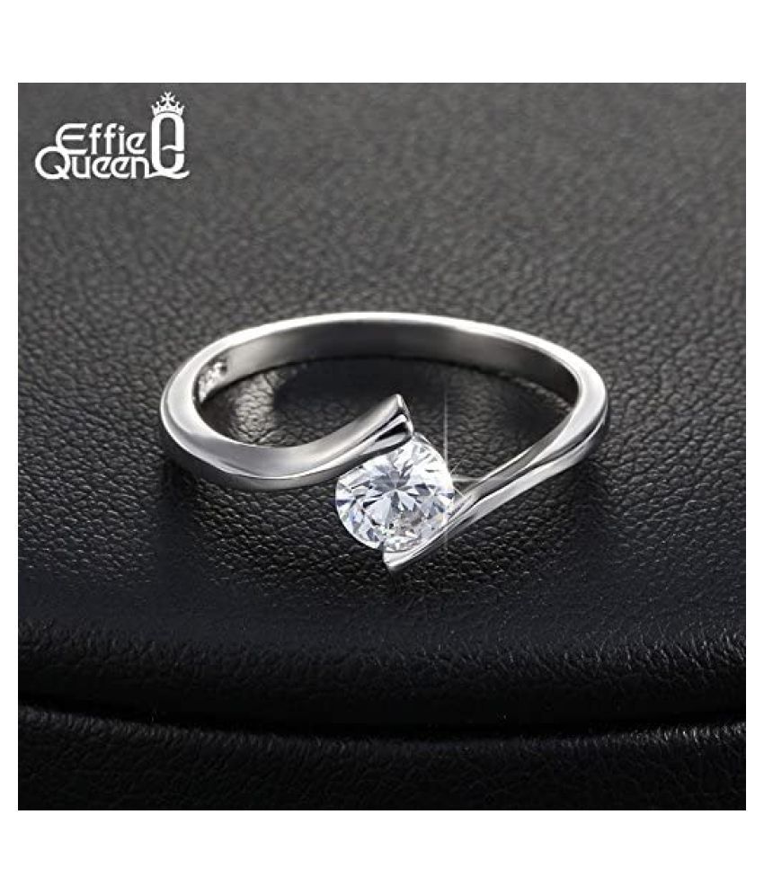 RM Jewellers 92.5 Silver American Diamond Ring Buy RM Jewellers 92.5