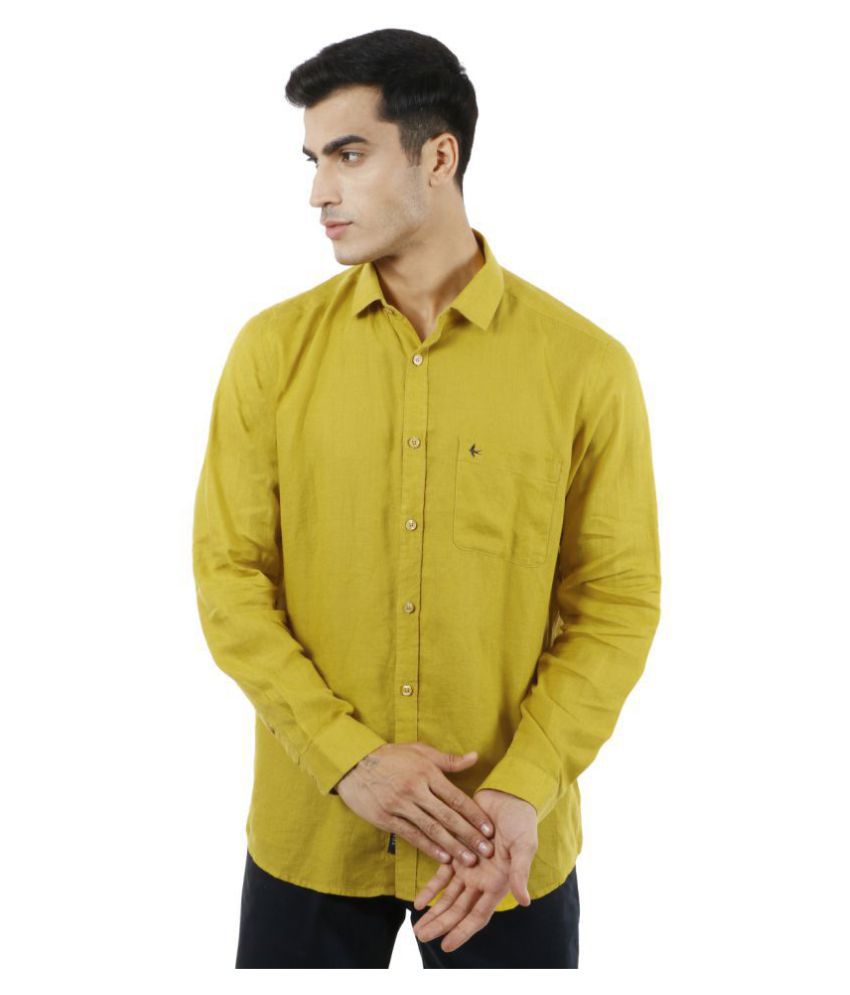 Burgoyne Linen Yellow Shirt - Buy Burgoyne Linen Yellow Shirt Online at ...
