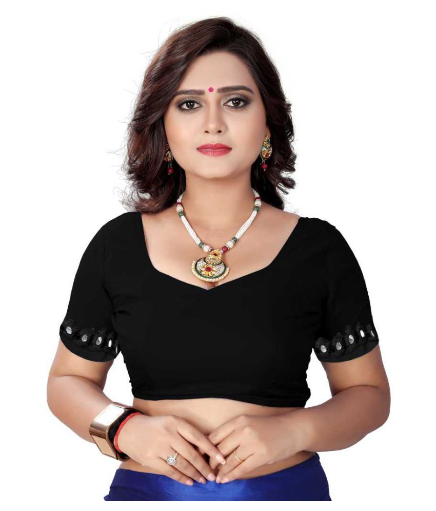 black blouse with maroon saree