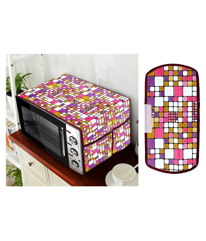     			E-Retailer Set of 2 PVC Pink Microwave Oven Cover -