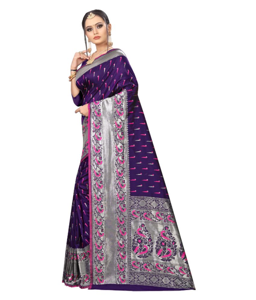 Riddhi Imperial Purple Kanchipuram Saree - Buy Riddhi Imperial Purple ...