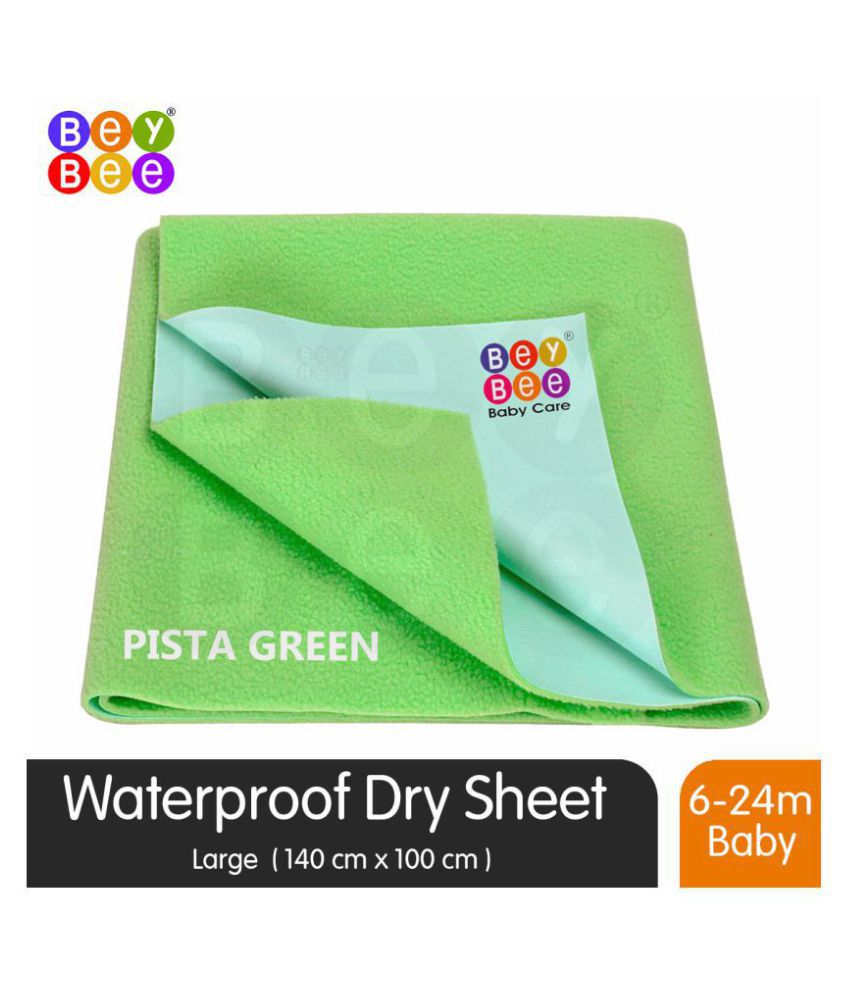     			Bey Bee Just Dry Baby Care Waterproof Bed Protector Sheet - Large (Light Green)
