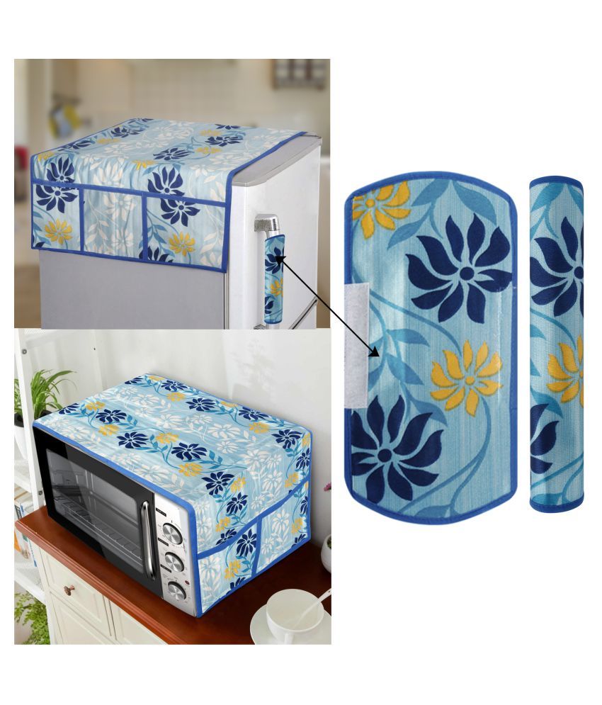     			E-Retailer Set of 4 Polyester Blue Fridge Top Cover