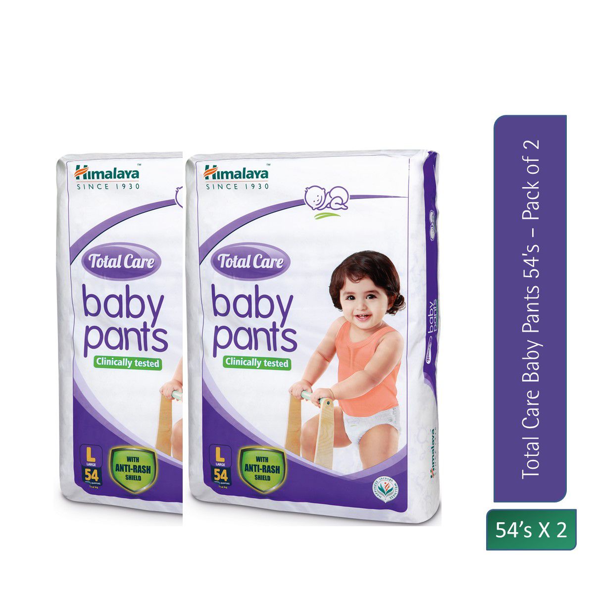     			Himalaya Total Care Large Size Baby Pants Diapers (L-54 Count) (Pack of 2)
