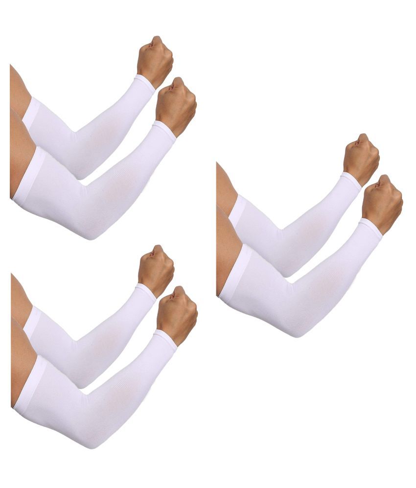 Puchkari 3 Pair Soft Cotton Arm Sleeve (White) Reusable Washable Protective Buy Online at Low