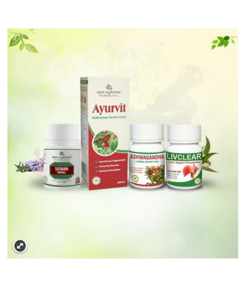 DEEP AYURVEDA INDIA Weight Gain Wellness Pack Capsule 500 gm Pack Of 4