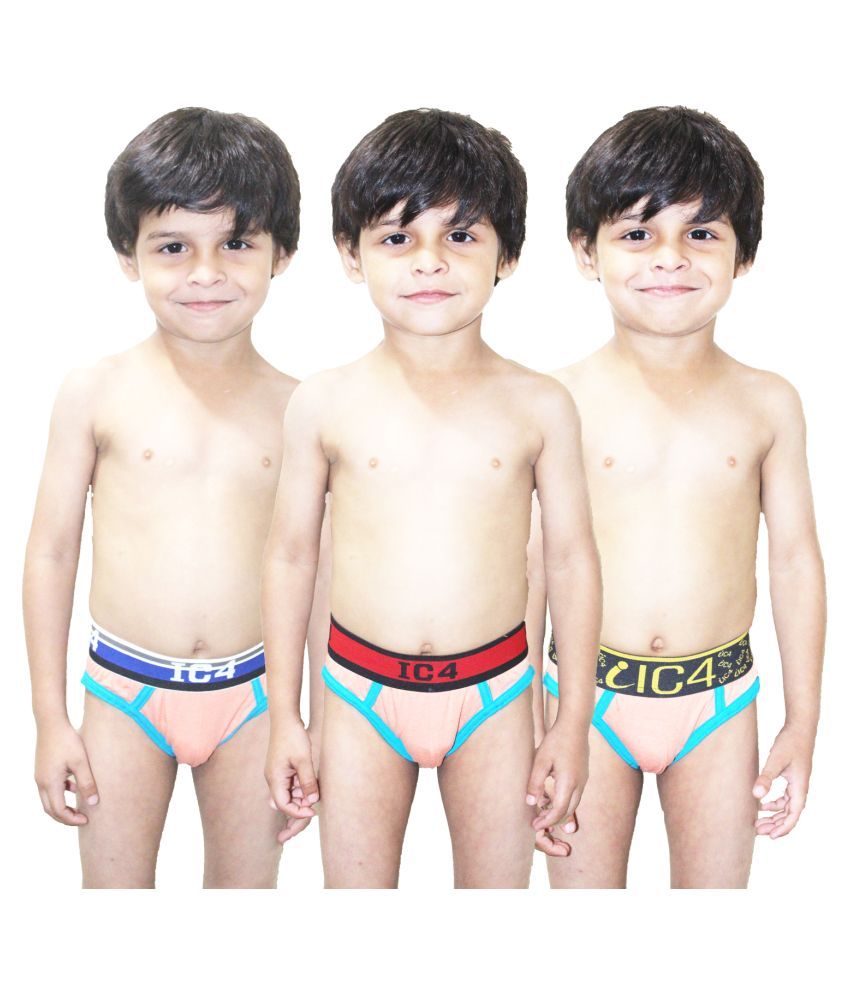     			IC4 Pack of 3 Boys Cotton Blend Briefs ( Orange )