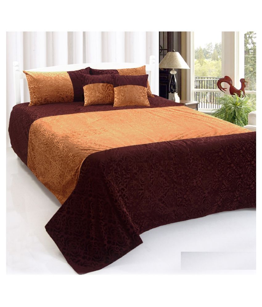 SHAKRIN Velvet Double Bedsheet with 2 Pillow Covers ( 228 cm x 254 cm