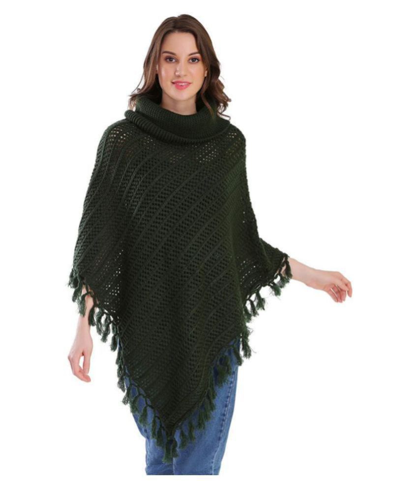 Buy Joe Hazel Acrylic Green Ponchos & Capes Online at Best Prices in ...