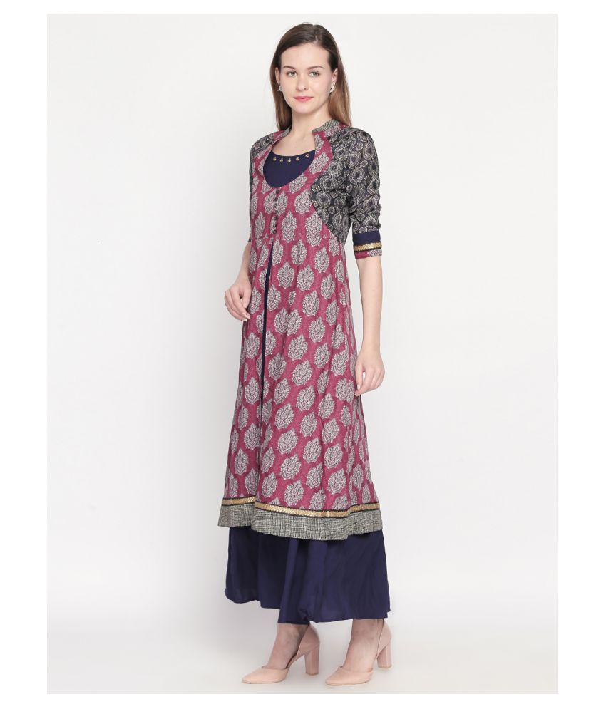 Lobaanya Purple Rayon Gown - Buy Lobaanya Purple Rayon Gown Online at ...