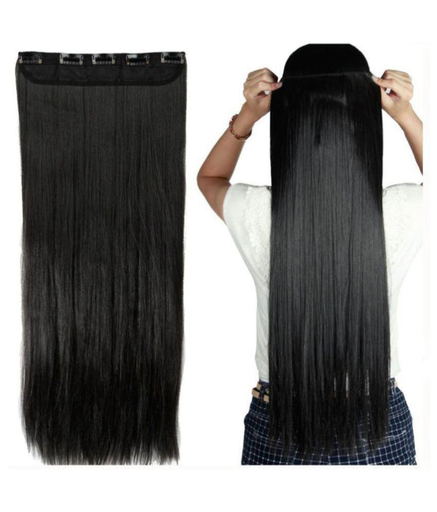 SimTik 5-Clip Hair Extension Straight Clip In Hair Extension Natural Black:  Buy SimTik 5-Clip Hair Extension Straight Clip In Hair Extension Natural  Black at Best Prices in India - Snapdeal