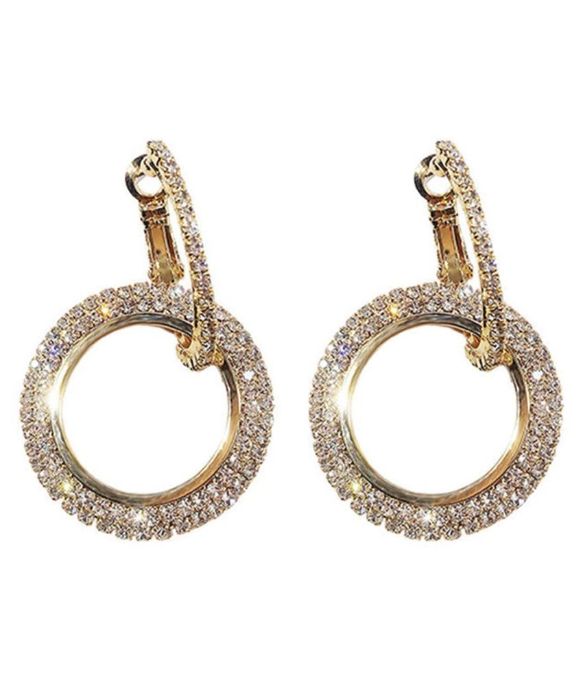 Combo of Crystal Hoop Earrings and Crystal Rose Studs Buy Combo of