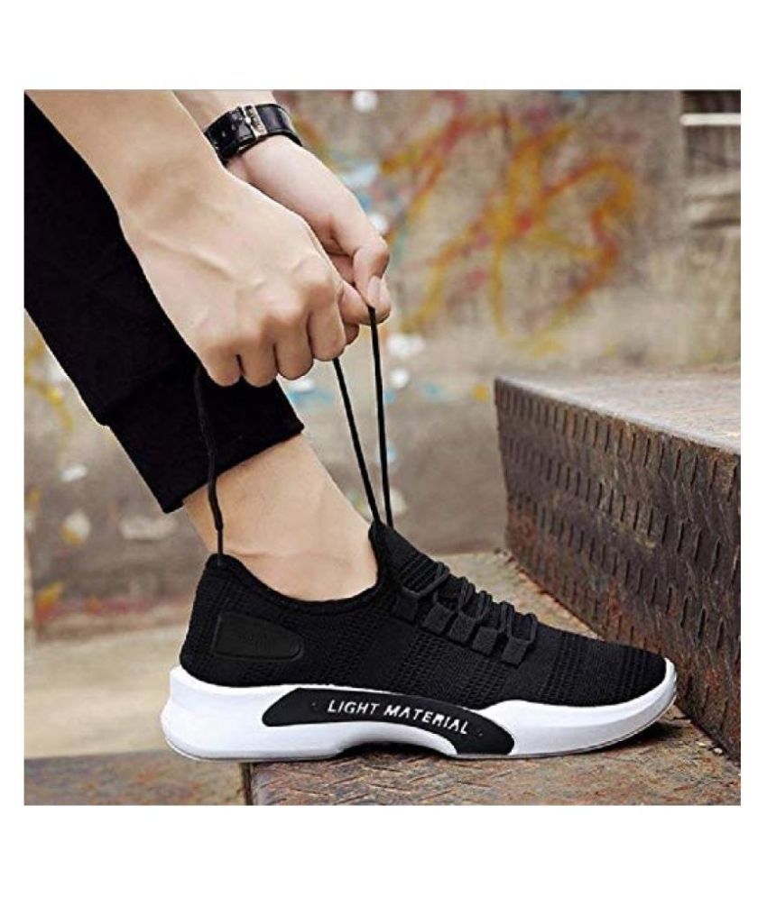 BLACK) CANVAS RUNNING SHOES FOR MEN 