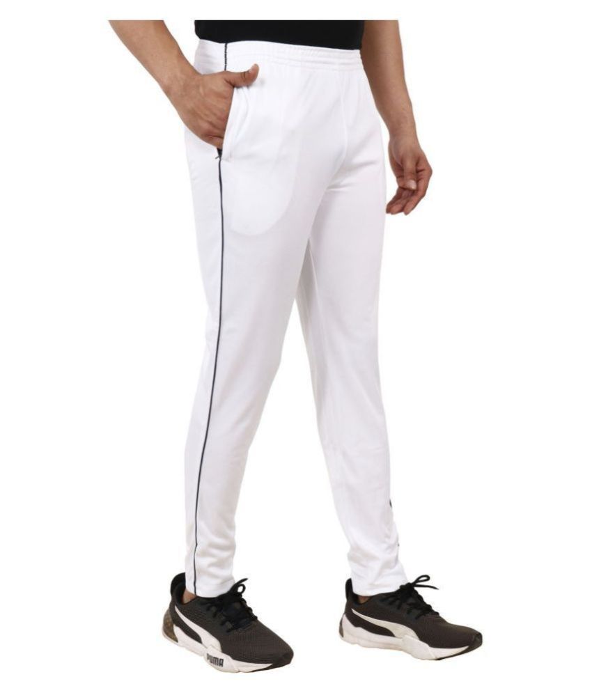 white polyester pants