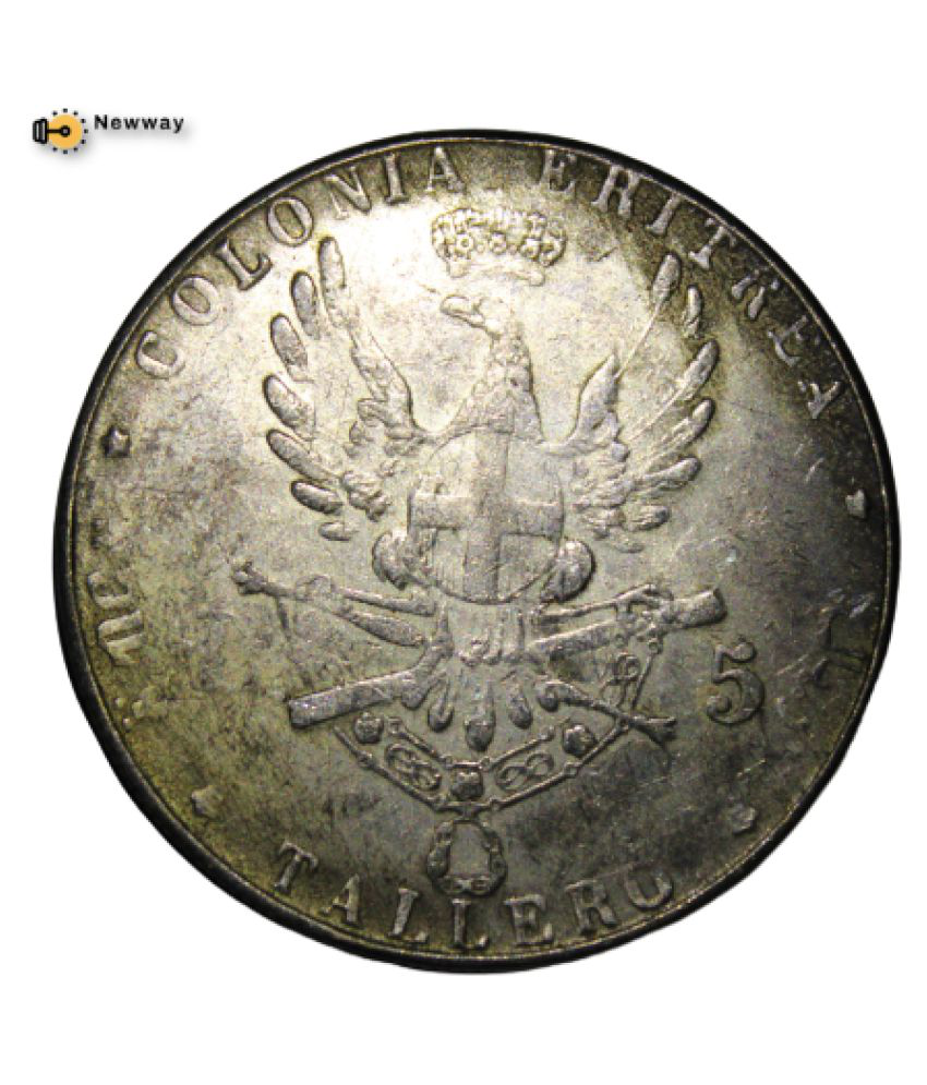     			1 Tallero / 5 Lire 1891 - { Umberto I } Italian Eritrea Rare Coin