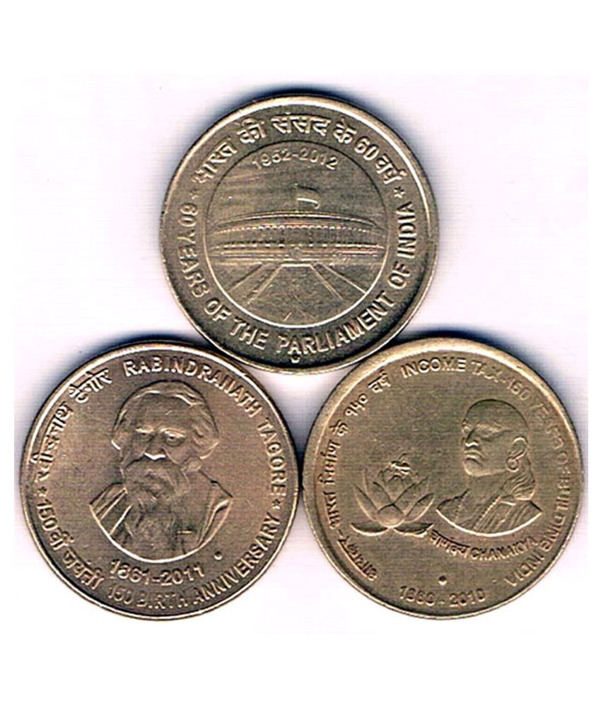     			5  /  FIVE  RS / RUPEE SUPER SALE 18  (3 COIN)  COMMEMORATIVE  COLLECTIBLE -  EXTRA FINE CONDITION SAME AS PICTURE